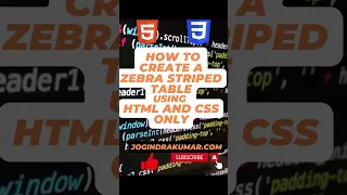 How to create a zebra striped table using Html CSS only HTML Tutorial