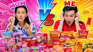 ฉัน vs แม่ ท้าทายกินอาหารสี 🌈 Me vs Mom Food Color Challenge :ขันติ