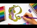 Princess Rapunzel Coloring Tutorial Learn Colors for Kids