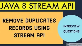 How To remove duplicates using Java 8 stream API JAVA 8 INTERVIEW QUESTIONS aslearning4818