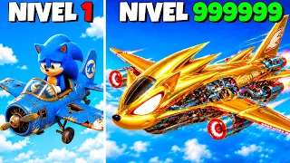 DE AVION de SONIC NIVEL 1 a NIVEL 1.000.000 en GTA 5 !! (Sonic Movie mod)