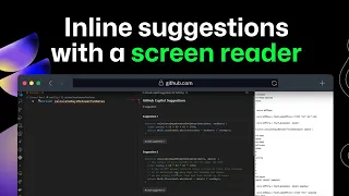Using GitHub Copilot Inline Suggestions with a screen reader Tutorial Accessible coding