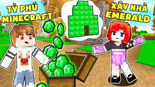 HIRO THỬ THÁCH 24H TRỞ THÀNH TỶ PHÚ EMERALD TRONG MINECRAFT*RYMEE XÂY NHÀ BẰNG NGỌC LỤC BẢO SIÊU VIP