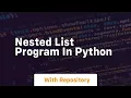 nested list program in python