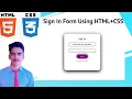 Sign In Form using HTML CSS only No JavaScript or jQuery
