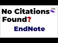 No Citations Found Add References Manually in EndNote