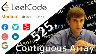 LeetCode 525 Contiguous Array Algorithm Explained