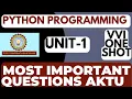 Python Programming Aktu Unit - 1 Most Important Questions Aktu Python Programming Questions 2025