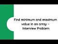 PROGRAM TO FIND SMALLEST AND LARGEST ELEMENT IN AN ARRAY - C PROGRAMMING MUST WATCH ENGLISH