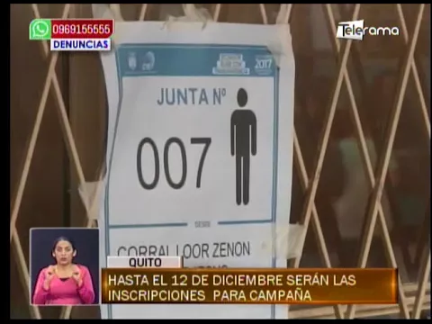 Hasta el 12 de Diciembre serán las inscripciones para campaña