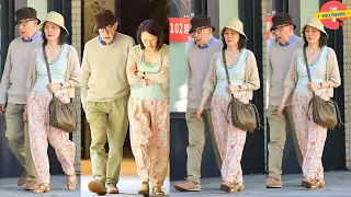 WOODY ALLEN AND HIS WIFE SOON YI ENJOY SOME RETAIL THERAPY IN BEVERLY HILLS CA