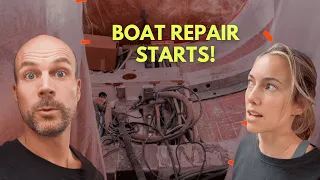 Progress in the yard, farewell at the dock | BOAT DAMAGE DISASTER Part 7
