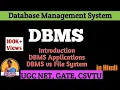 L1 1 Database Management System DBMS Intro Applications Database System vs File System Ad