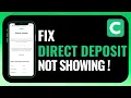 How to Fix Chime Direct Deposit Not Showing
