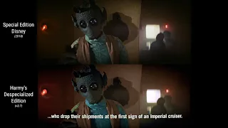 Disney vs Despecialized ORIGINAL Maclunkey Han Greedo Cantina Scene A New Hope 1977