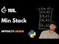 Min Stack LeetCode 155 Theory Python code