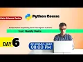 Python Tutorial for Beginners Basic to Advance Data Science Series Session With Sumit Day-6