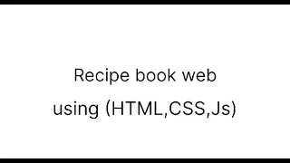 Recipe book app using html css js with API