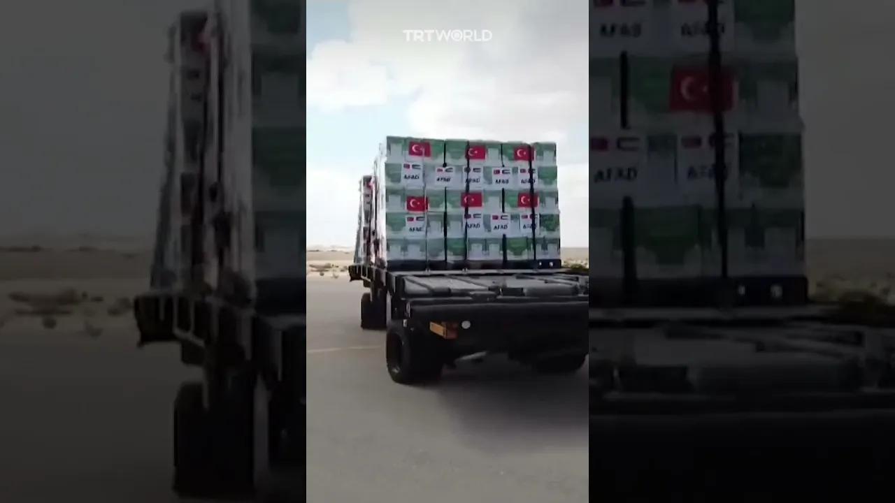 Turkish aid bound for Gaza arrives in Egypt
