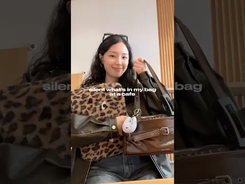 silent what’s in my bag at a cafe 🤎☕️