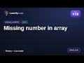 Missing number in array Simply Explained with Python DSA