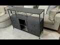 Unboxing Assembling the Huuger TV Stand Dresser with Power Outlets LED Lights