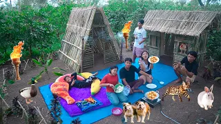 TIDUR, MAKAN, BERMAIN DI RUMAH HUTAN BAMBU SAMPE MALAM