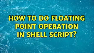 How to do floating point operation in shell script