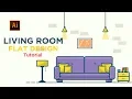 Illustrator tutorial Flat Design Living Room Adobe Illustrator tutorial