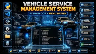 Vehicle Service Management System Using Python OOP Menu-Driven Complete Python Project