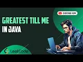 Find Greatest Element Till Current Index Array Problem Solution Java Hindi