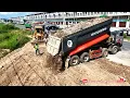Download Lagu Full Operation, Massive Dump Trucks Dumping Soil Huge Land Filling And Fast Skill Dozer Pushing Soil