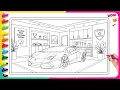 LAMBORGHINI Coloring Pages BILLIONAIR Garage Adult Coloring Book Pages Art Therapy