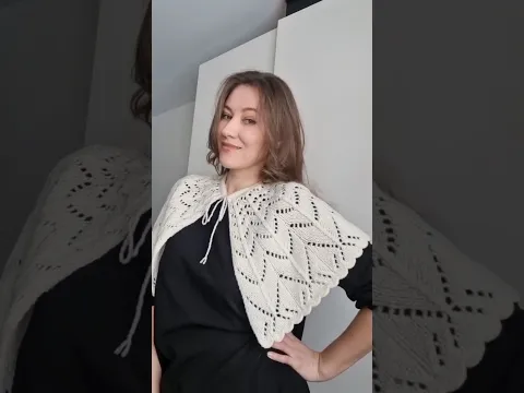 МК по вязанию ажурного воротника - накидки спицами!