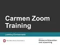 Carmen Zoom Training