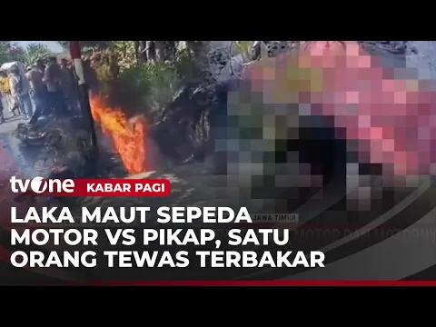 Alami Kecelakaan dengan Mobil, Pengendara Ikut Terbakar Bersama Sepeda Motor