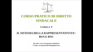 9.  IL SISTEMA DELLA RAPPRESENTATIVITA' RSA E RSU