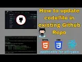 How to update in existing GitHub repository using git bash
