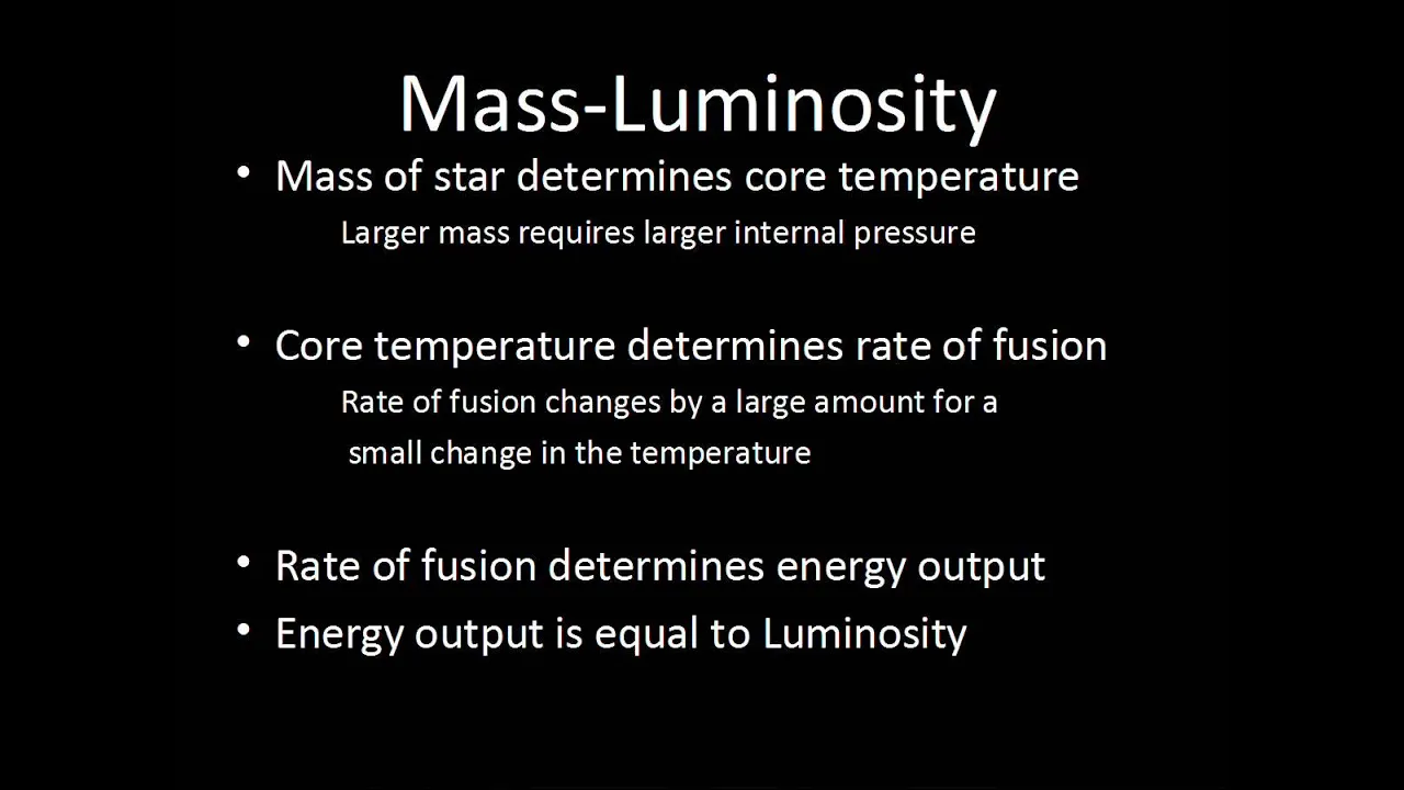 Mass Luminosity Relationship, Max and Min Stellar Masses