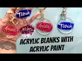 Acrylic Blanks Resin keychain with acrylic paint