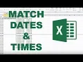 How to match up data with different dates and times in excel