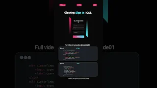Responsive Glowing Sign In Page HTML CSS Neon Effects MZCode01