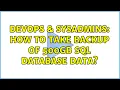 DevOps SysAdmins How to take backup of 500GB SQL database data