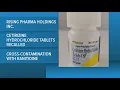 Allergy medicine recall FDA recalls select lots of Cetirizine tablets