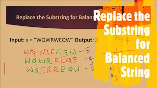 Replace the Substring for Balanced String LeetCode 1234 Coders Camp