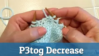 P3tog Purl 3 Together Knitting Decrease Technique