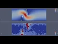 Fluid structure interaction FEM simulation with interpolation order adaptivity sparselizard org