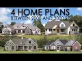 Four house plans between 2000 and 3000 square feet Family-friendly home plans