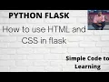 3 Python Flask Tutorial for Beginners II How to use HTML and CSS in Flask