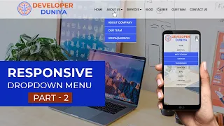 Responsive Dropdown Navigation Menu Using Html CSS Part - 2 DEVELOPER DUNIYA
